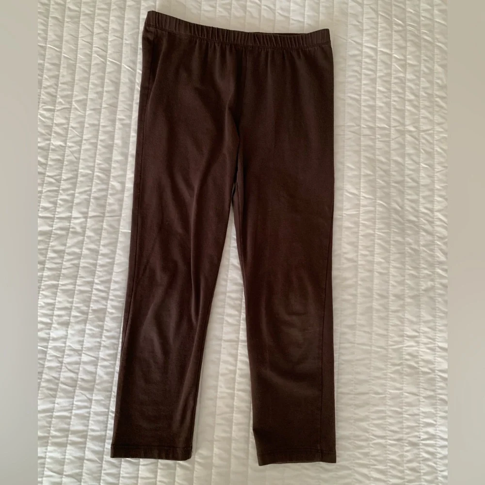 One Step Ahead Set Girls M (10-12) Pink Brown Top Leggings Geometric Tie Back